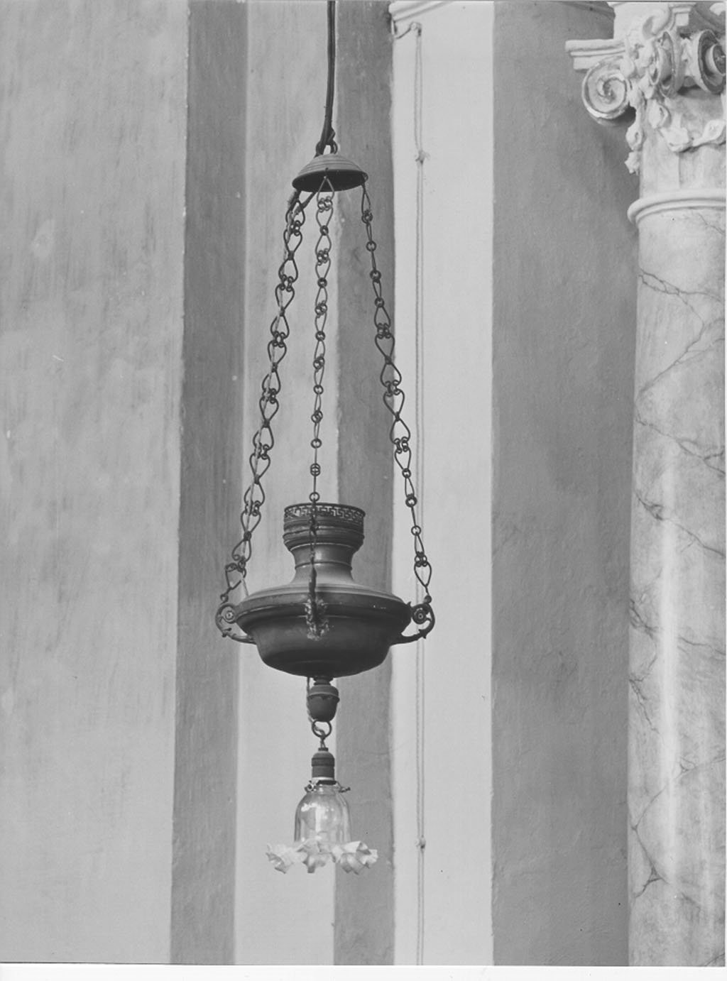 lampada pensile, opera isolata - manifattura lombarda (prima metà sec. XIX)