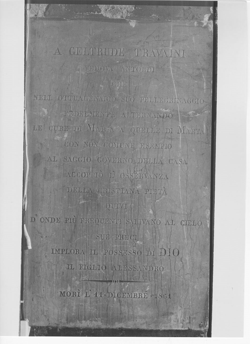 lapide commemorativa, opera isolata - manifattura mantovana (sec. XIX)