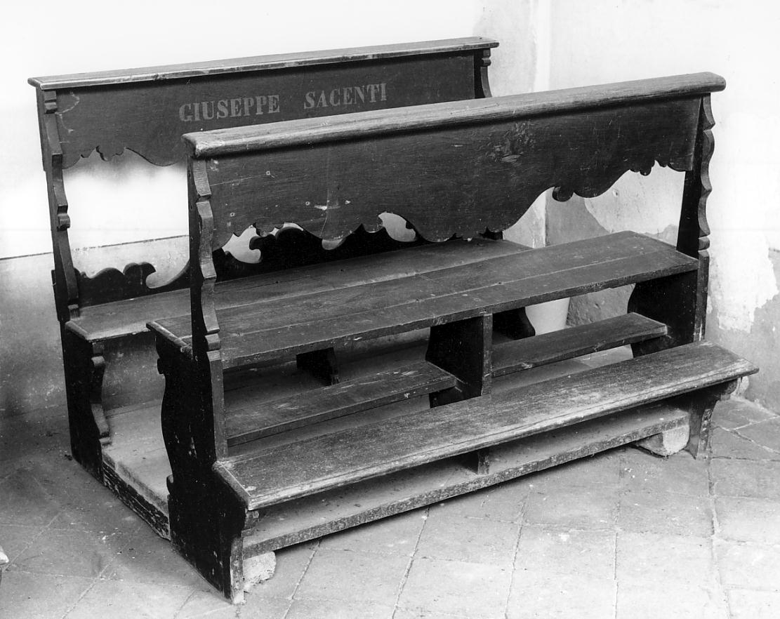 banco da chiesa, serie - ambito cremonese (seconda metà sec. XVIII)