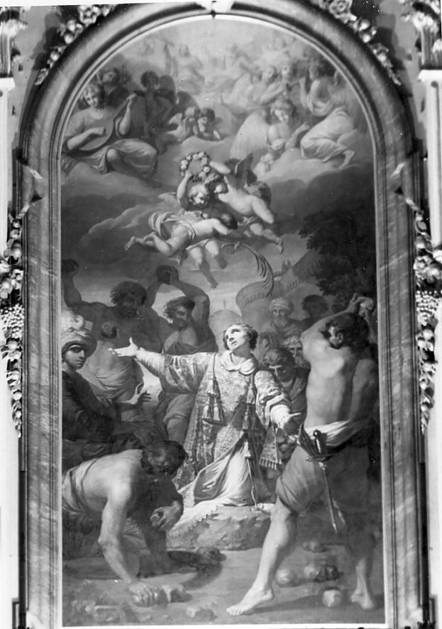 lapidazione di Santo Stefano (dipinto, opera isolata) di Pirovani Giuseppe (sec. XVIII)