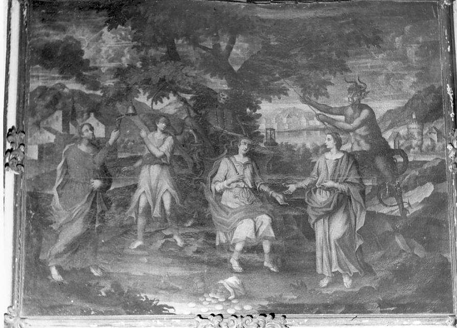 Via del bene e del male (dipinto, opera isolata) - ambito italiano (sec. XVIII)