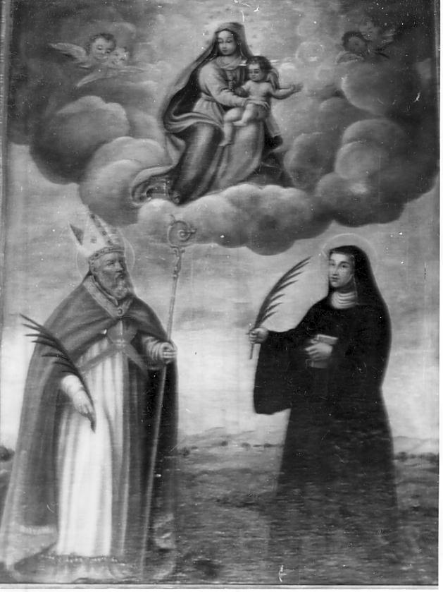 La Madonna coi SS. Cipriano e Santa (dipinto, opera isolata) - ambito bresciano (metà sec. XVII)