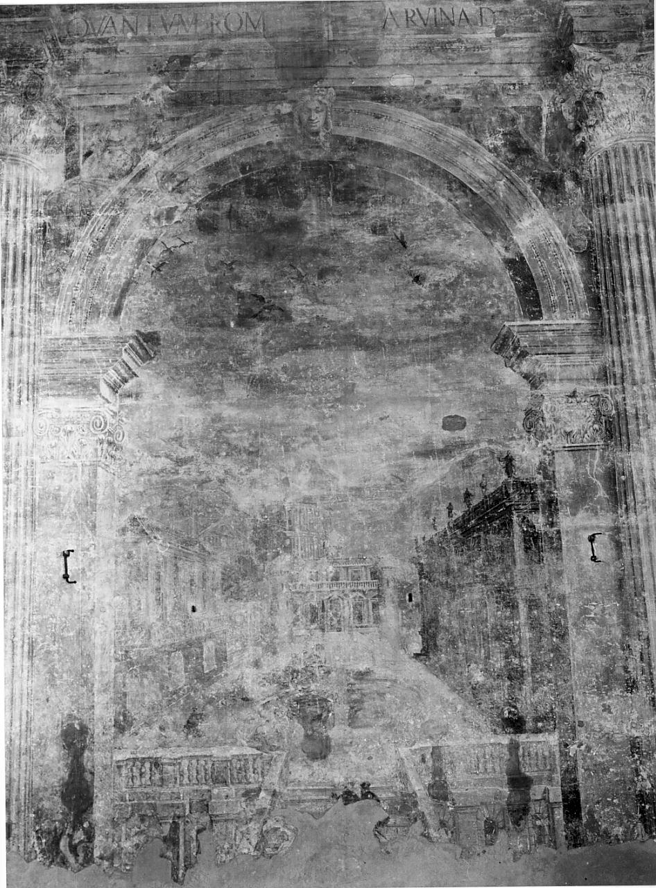 veduta del Campidoglio (decorazione pittorica, elemento d'insieme) - ambito veneto (sec. XVI)