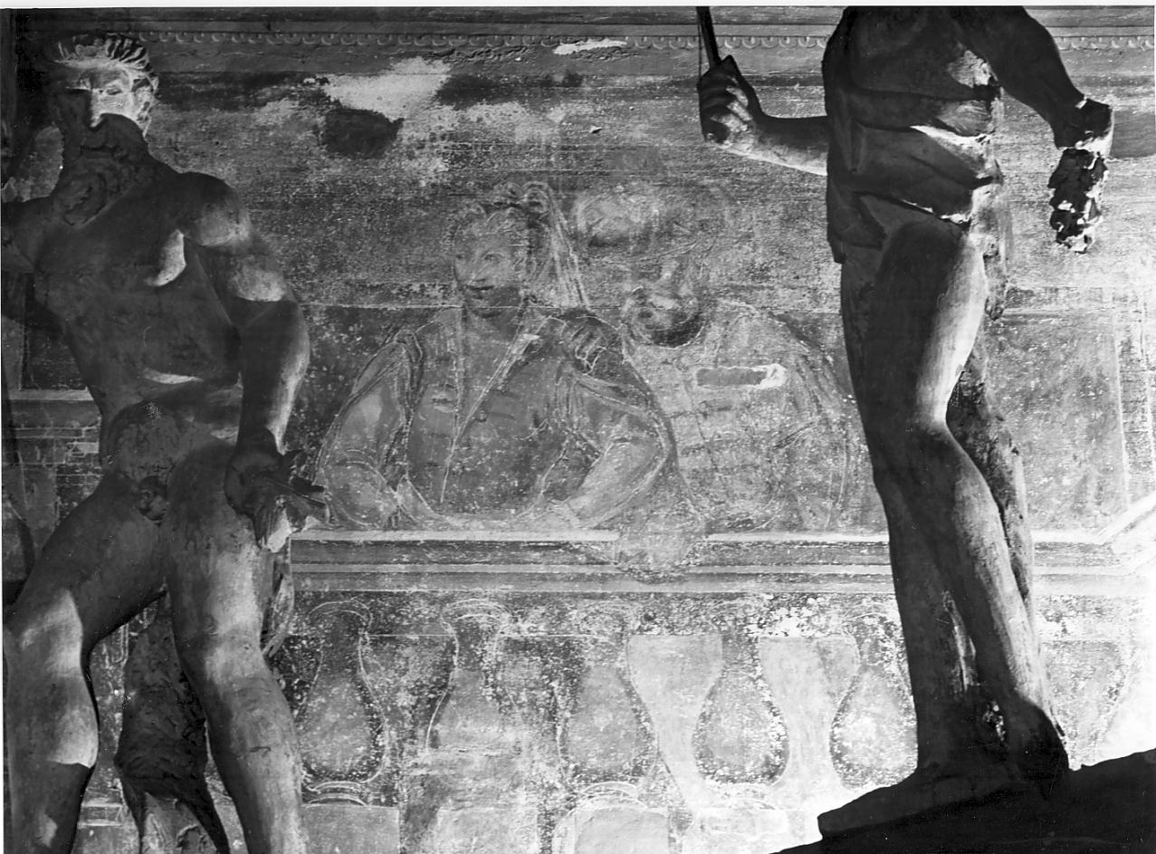 Personaggi affacciati ad una loggia (dipinto, elemento d'insieme) - ambito veneto (sec. XVI)