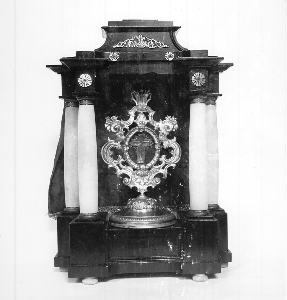 tronetto per esposizione eucaristica - a tempietto, opera isolata - ambito italiano (prima metà sec. XIX)