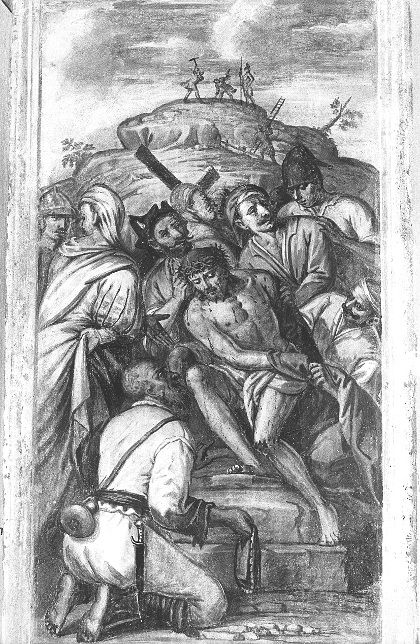 Cristo spogliato delle proprie vesti (dipinto, opera isolata) di Voltolini Domenico (prima metà sec. XVIII)