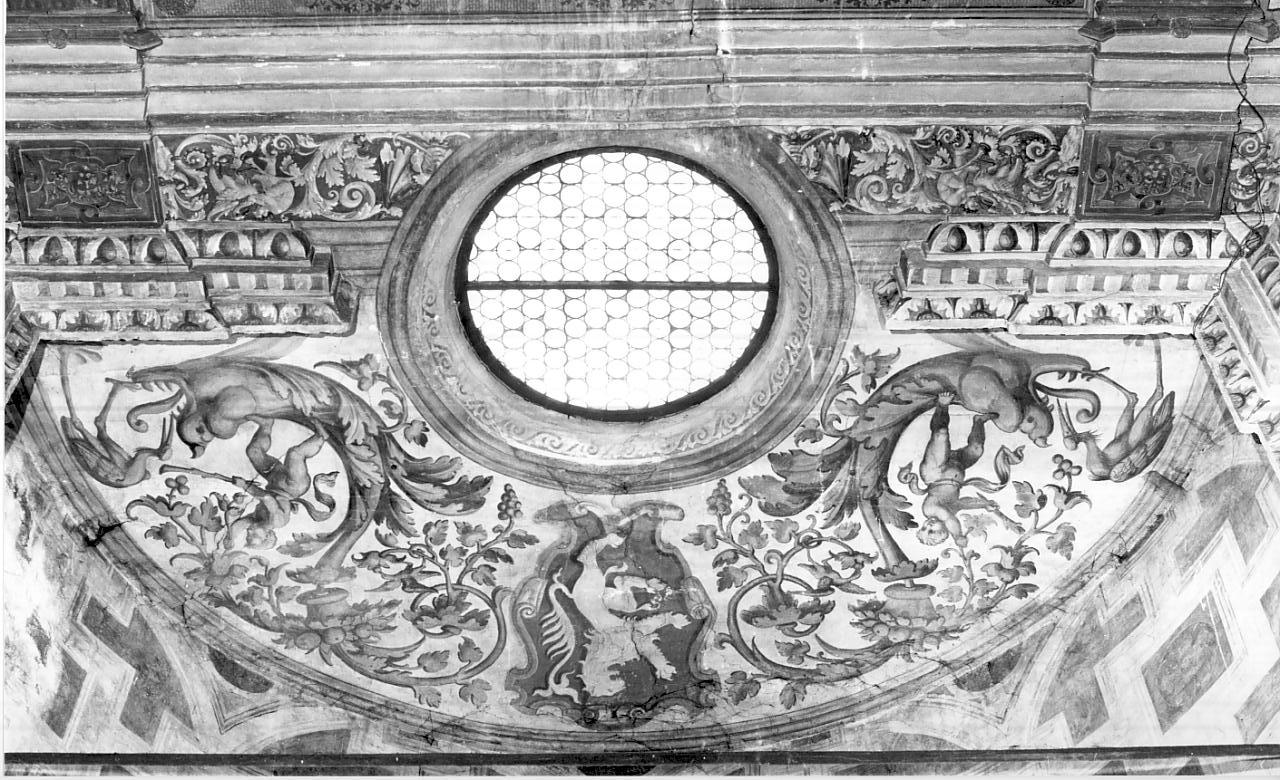 Stemma della città di Asola e motivi allegorici (decorazione pittorica, elemento d'insieme) di De Fedeli Giovan Antonio (prima metà sec. XVI)