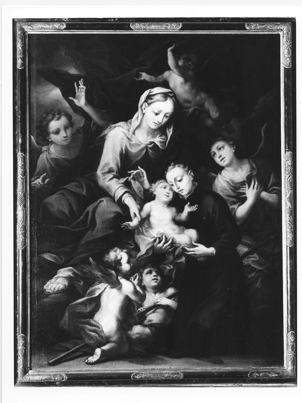 Madonna con Bambino e San Stanislao Kostka (dipinto, opera isolata) di Fabbri Pietro detto dell'Oboe (secondo quarto sec. XVIII)