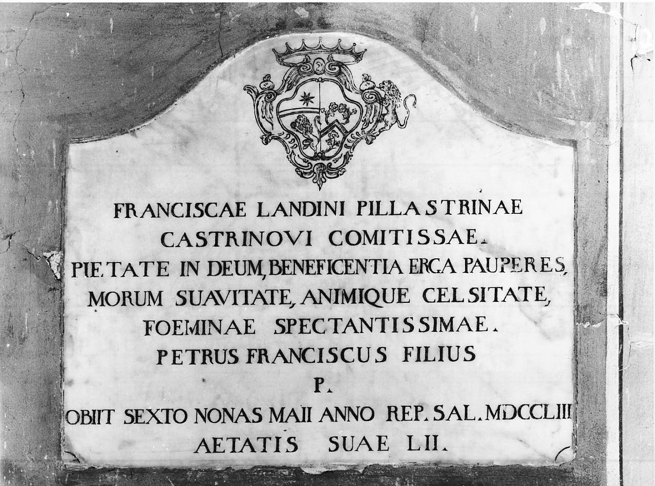 lapide, opera isolata - ambito italiano (terzo quarto sec. XVIII)