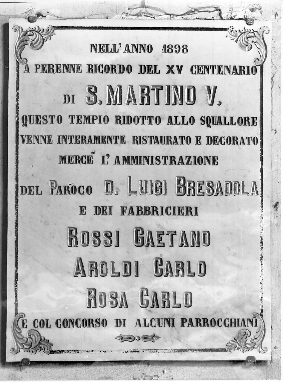 lapide, opera isolata - ambito italiano (fine sec. XIX)