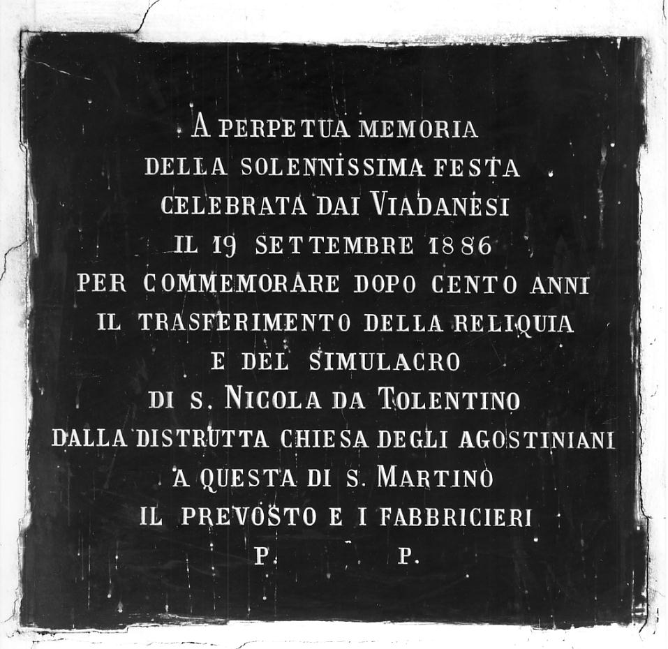 lapide, opera isolata - ambito italiano (ultimo quarto sec. XIX)