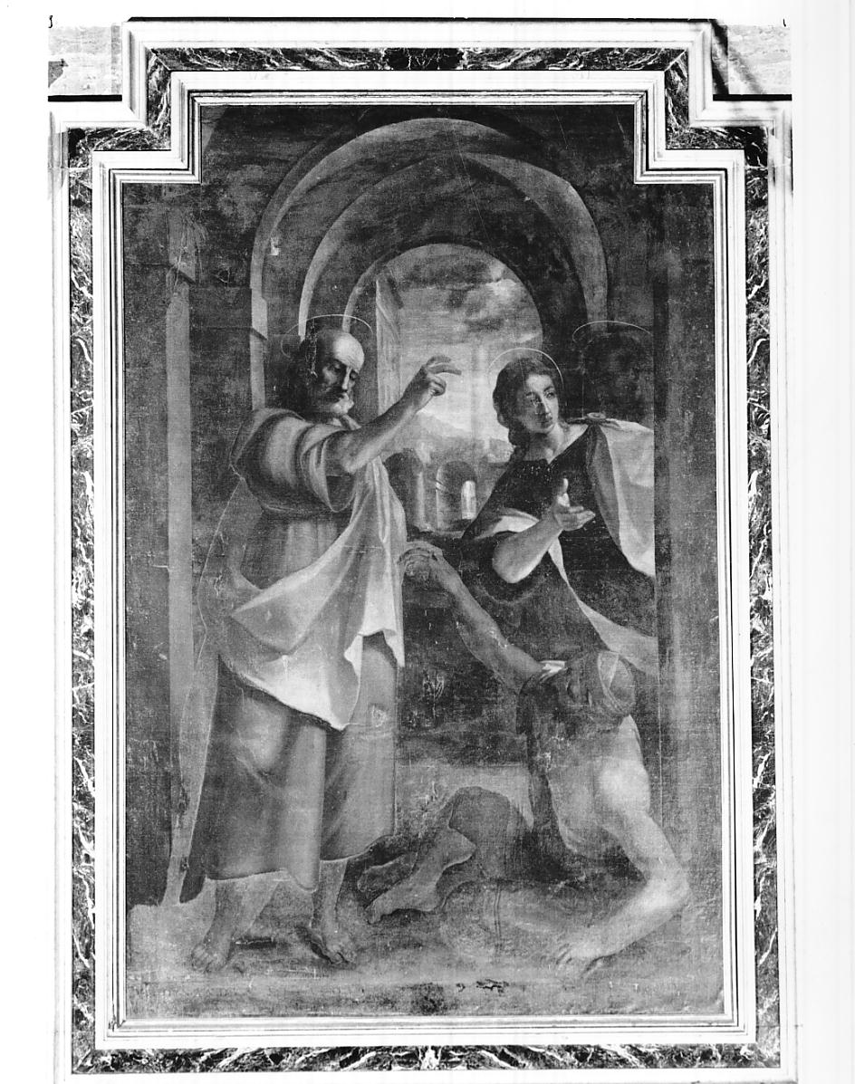 San Pietro risana lo storpio (dipinto, opera isolata) - ambito italiano (sec. XVII)