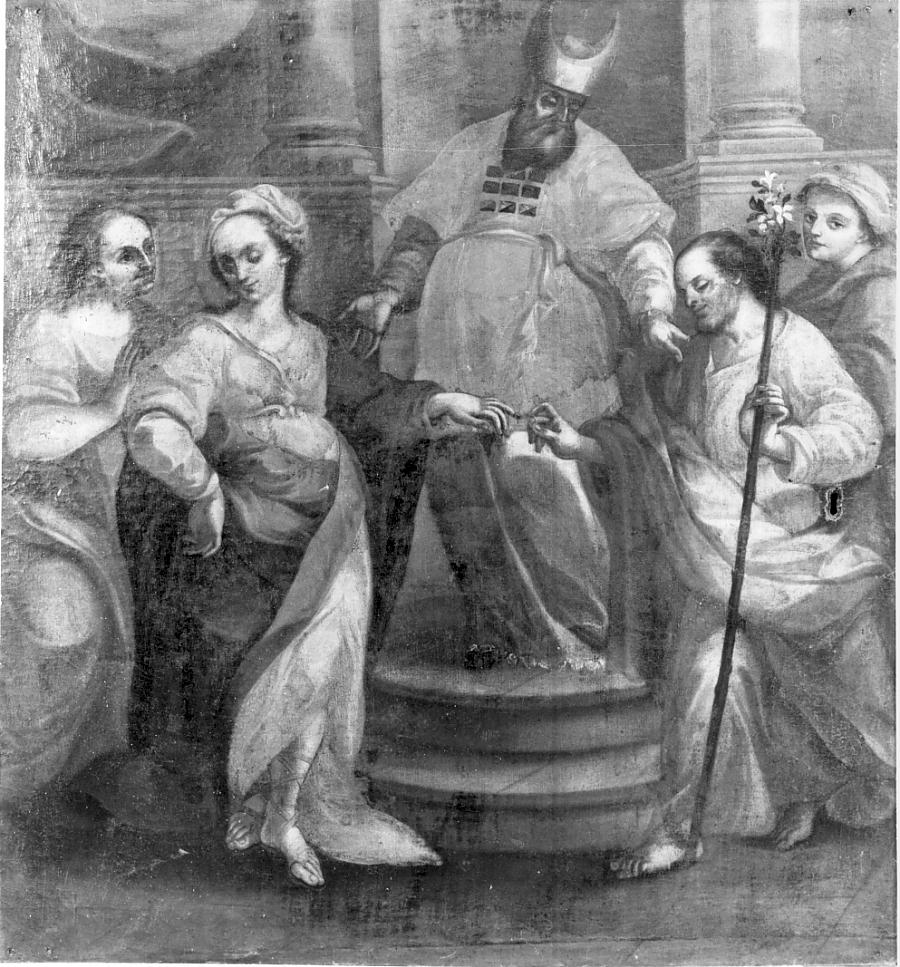 Sposalizio di Maria Vergine (dipinto, opera isolata) di Morini Giovanni (attribuito) (seconda metà sec. XVIII)