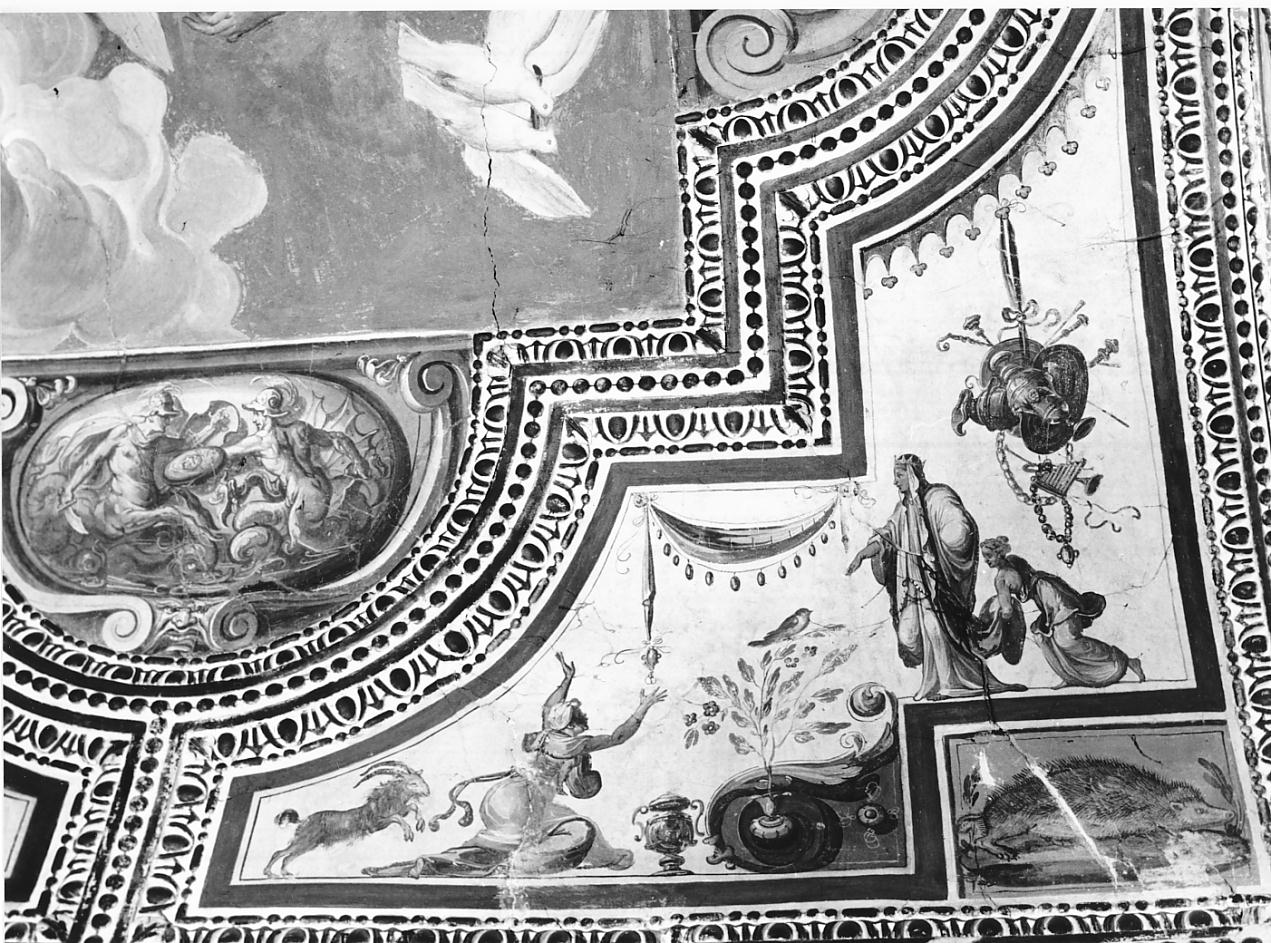 figure allegoriche (dipinto, elemento d'insieme) di Fornaretto Mantovano (attribuito) (seconda metà sec. XVI)