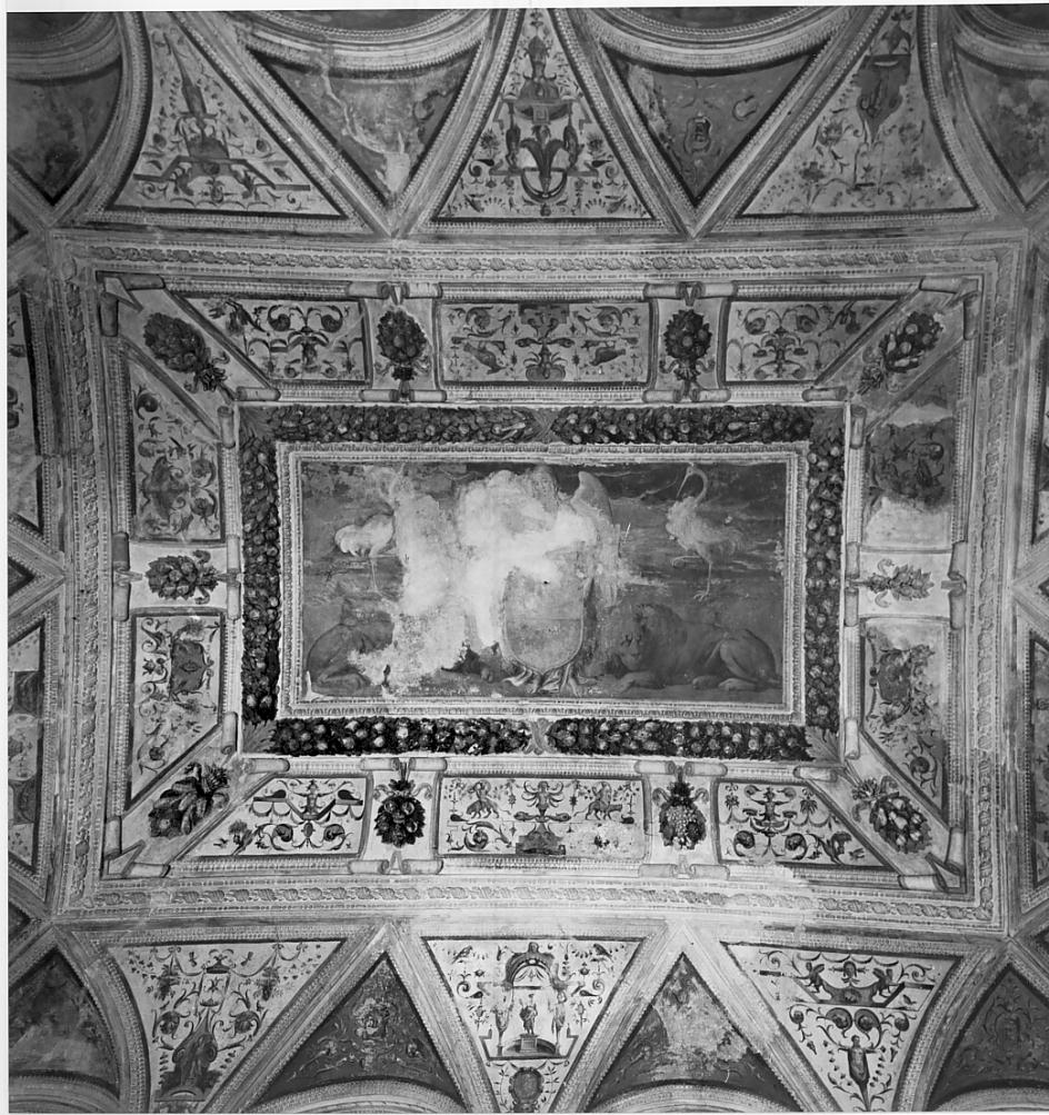 decorazione plastico-pittorica, ciclo di Campi Bernardino (attribuito), Fornaretto Mantovano (attribuito) (sec. XVI)