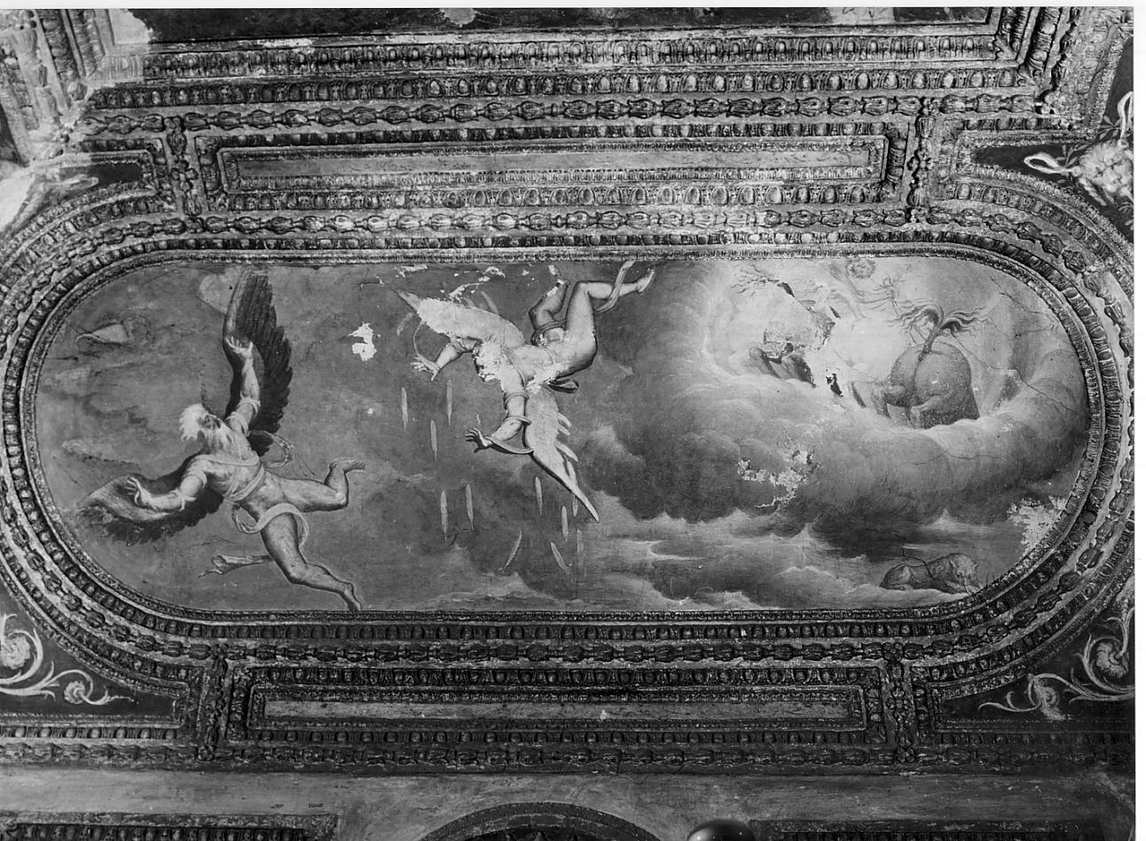 caduta di Dedalo e Icaro (dipinto, elemento d'insieme) di Campi Bernardino (bottega) (sec. XVI)