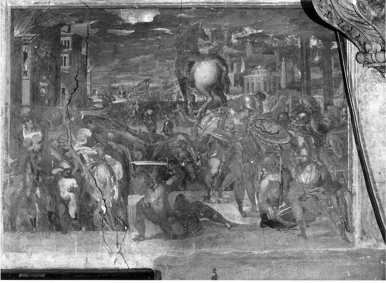 l'ultima notte di Troia (dipinto, elemento d'insieme) di Urbino Carlo (attribuito) (sec. XVI)