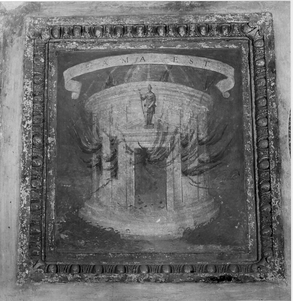 impresa del tempio in fiamme (dipinto, elemento d'insieme) - ambito lombardo (seconda metà sec. XVI)