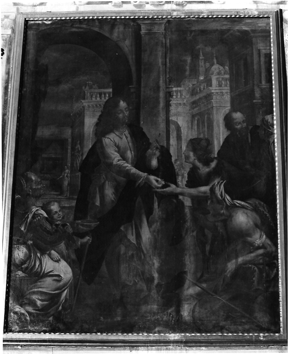 carità di Sant'Eligio (dipinto, opera isolata) di Brunelli Giovanni (prima metà sec. XVIII)