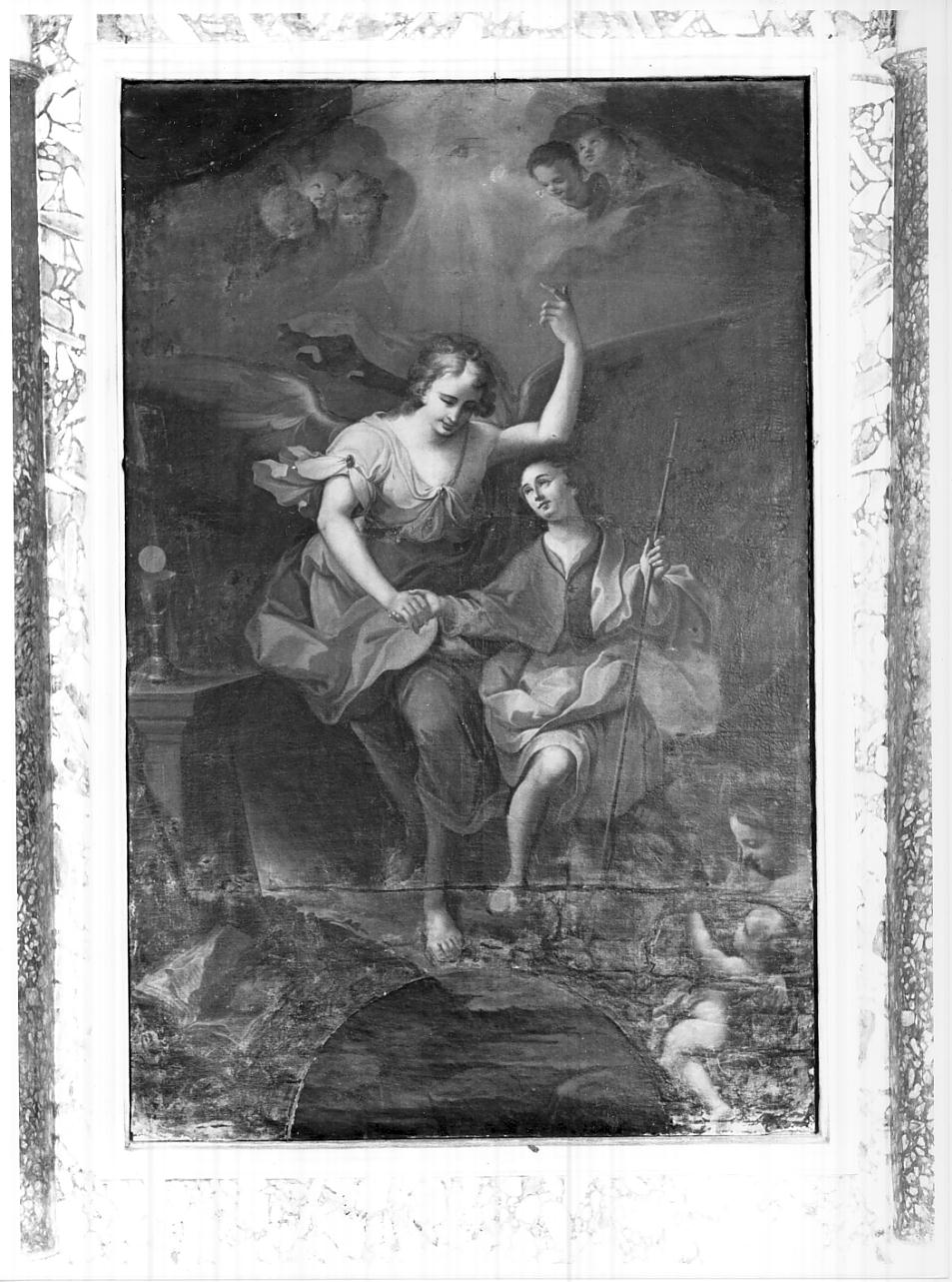 angelo custode (dipinto, opera isolata) - ambito italiano (sec. XVIII)