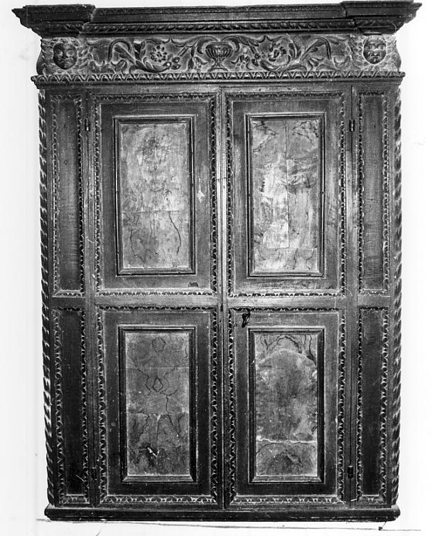 armadio - a muro - ambito Italia settentrionale (fine, prima metà sec. XVI, sec. XVII)
