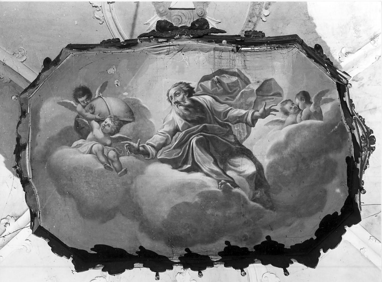 Dio Padre e angeli (cielo del baldacchino d'altare, elemento d'insieme) di Morini Giovanni (attribuito) (seconda metà sec. XVIII)