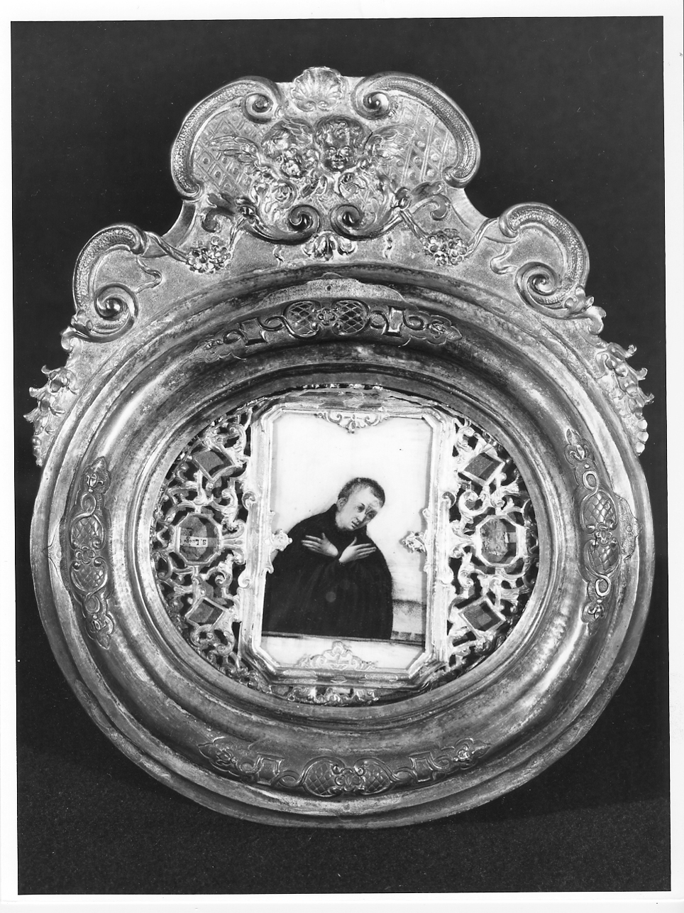 San Luigi Gonzaga (reliquiario a capsula - a medaglione, opera isolata) - ambito mantovano (sec. XVII)