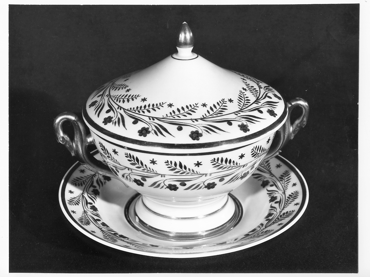 zuppiera, insieme - manifattura tedesca (inizio sec. XIX)