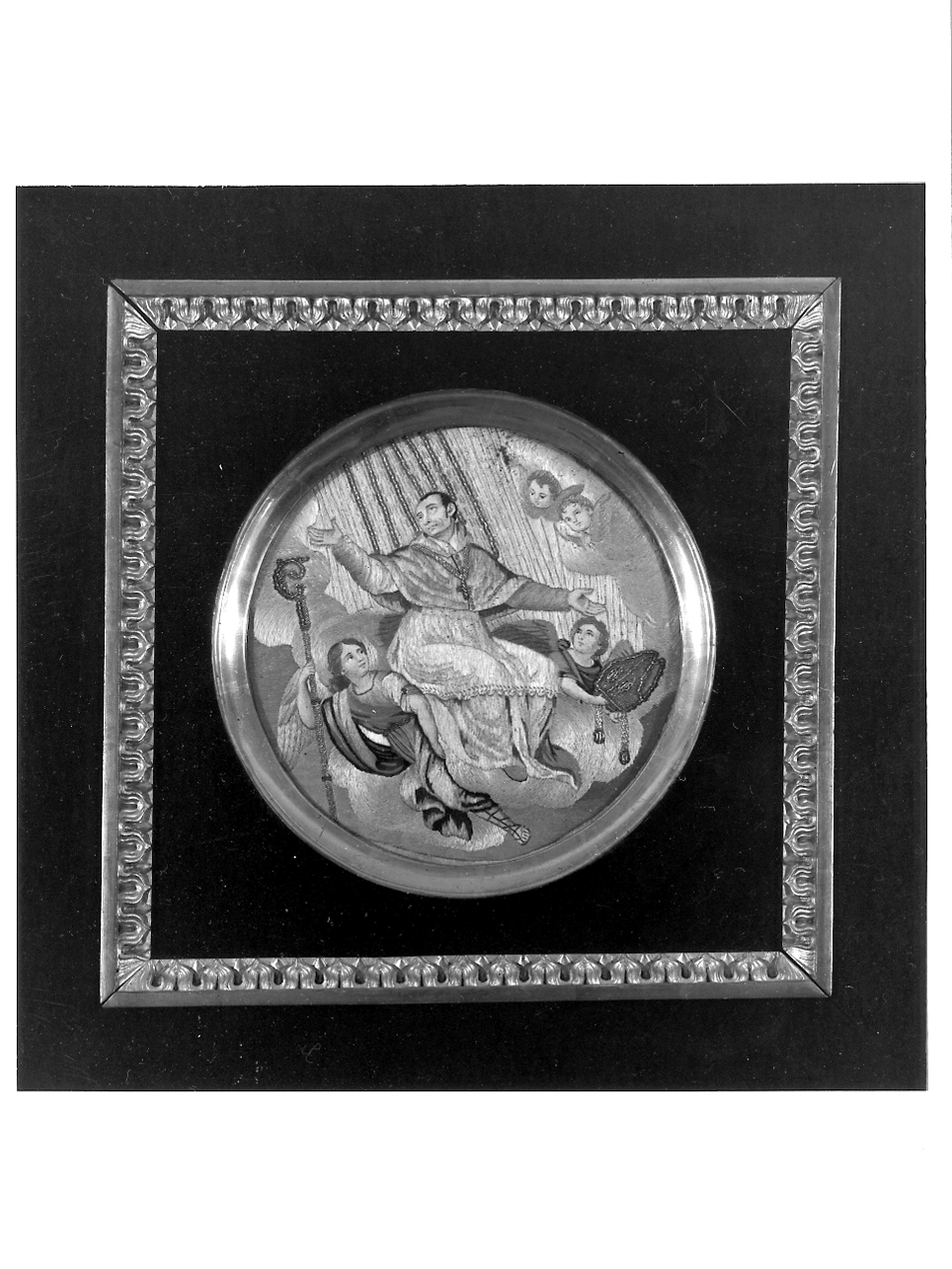 San Carlo Borromeo (decorazione a ricamo, opera isolata) - ambito mantovano (seconda metà sec. XVIII)