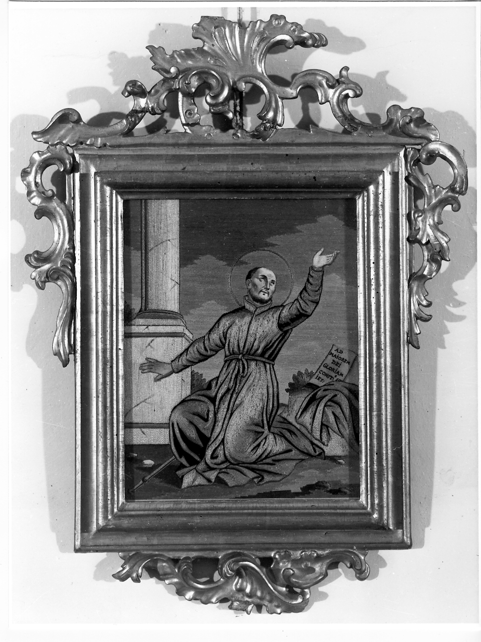 Sant'Ignazio di Loyola (decorazione a ricamo, opera isolata) - ambito mantovano (seconda metà sec. XVIII)