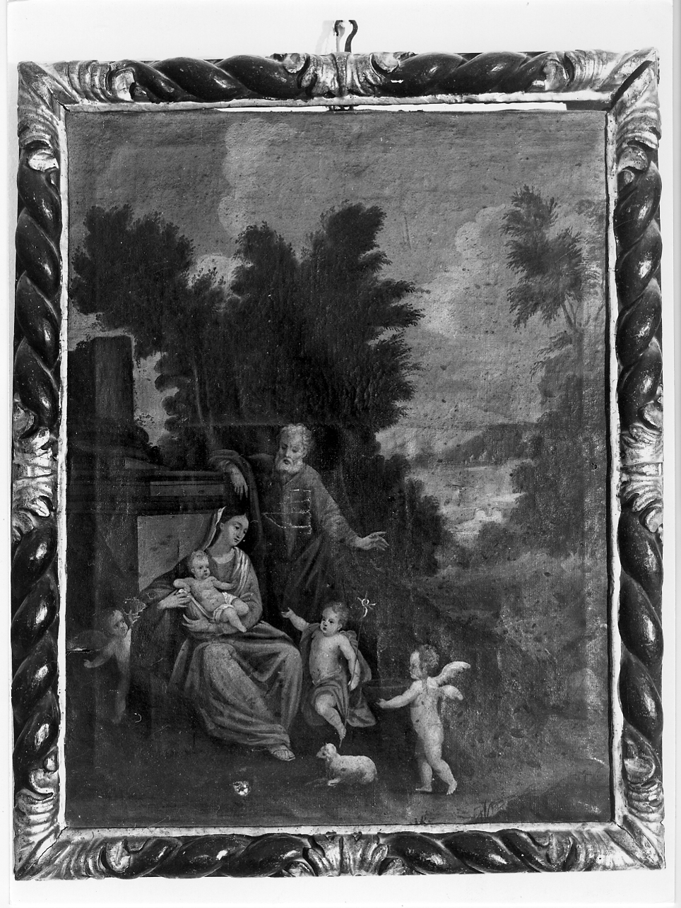 Sacra Famiglia con San Giovanni Battista bambino (dipinto, opera isolata) - ambito mantovano (prima metà sec. XVIII)