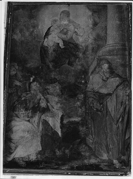 Madonna col Bambino in gloria e i Santi Pietro, Paolo e Antonio da Padova (dipinto, opera isolata) - ambito bresciano (inizio sec. XVII)