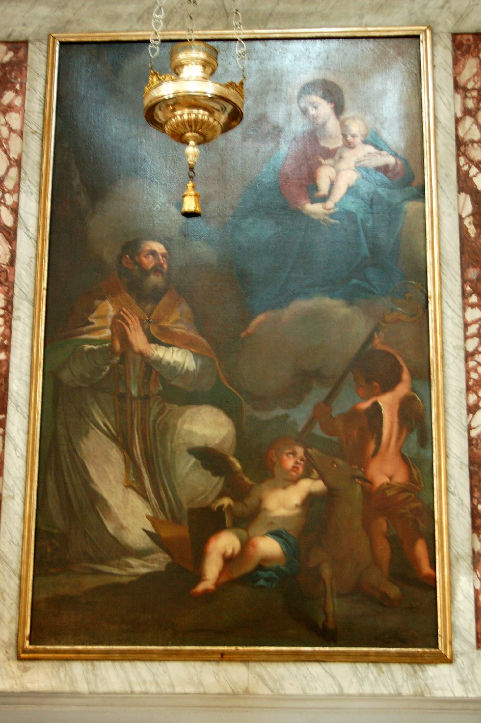 Sant'Egidio che venera la Madonna (pala d'altare, opera isolata) di Orioli Giuseppe (prima metà sec. XVIII)