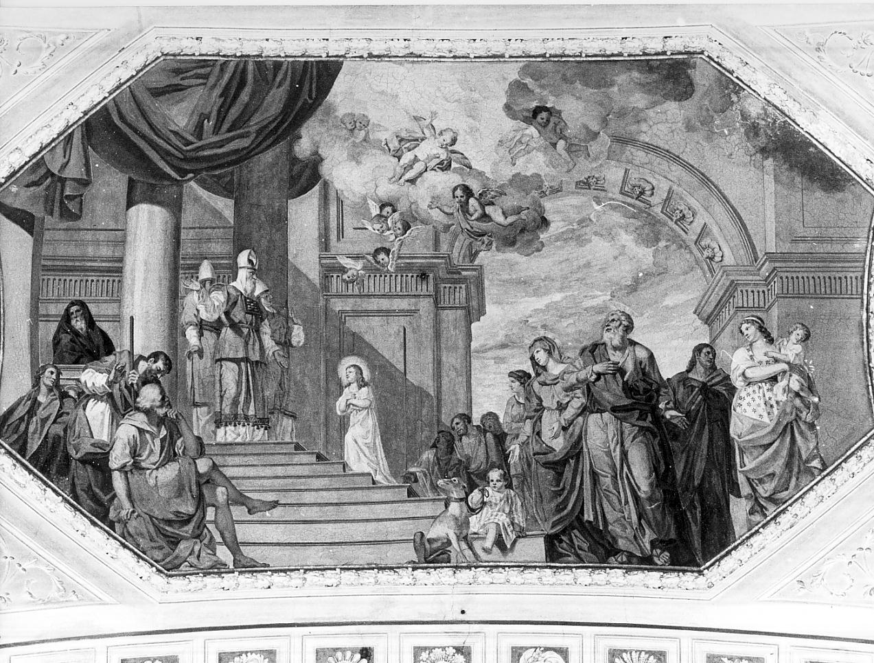 presentazione di Maria Vergine al tempio (decorazione plastico-pittorica, elemento d'insieme) di Sala Giuseppe (attribuito), Serena Andrea (attribuito) (sec. XVIII)