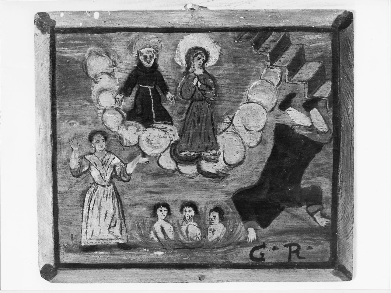 La Vergine, Sant'Antonio e fedeli (ex voto, opera isolata) - ambito mantovano (fine sec. XVII)