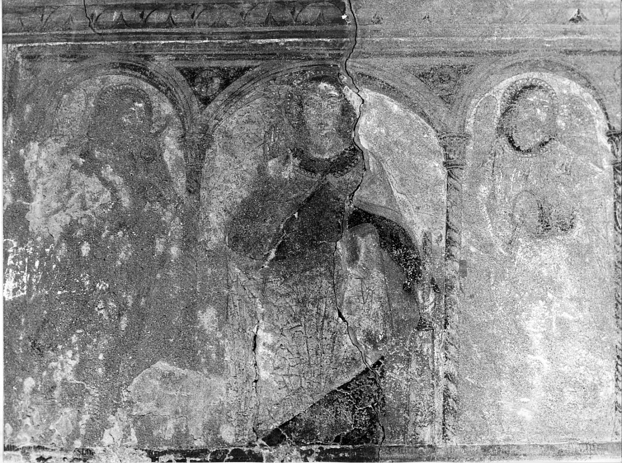Cristo benedicente fra i Santi Cristoforo e Rocco (dipinto, elemento d'insieme) - ambito bresciano (sec. XV)