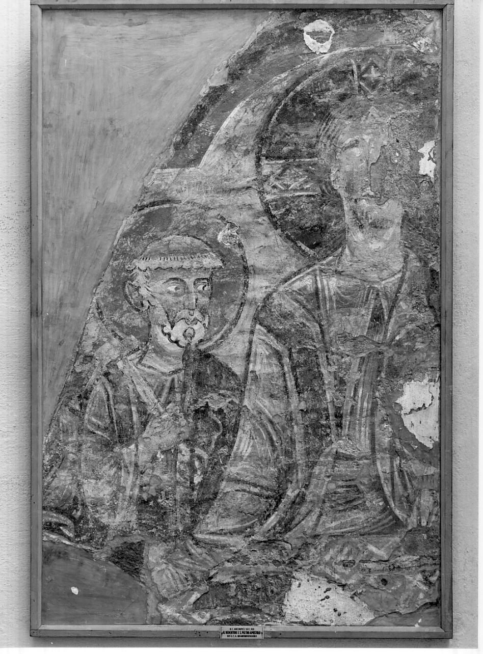 Redentore e San Pietro Apostolo (dipinto, opera isolata) - ambito italiano (sec. XIII)