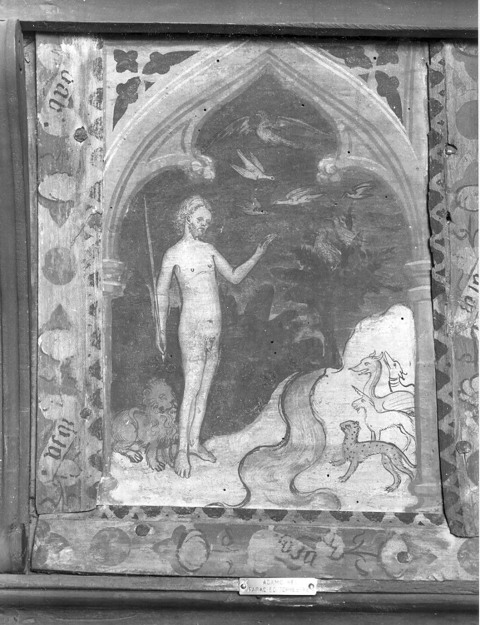 Adamo nel paradiso terrestre (dipinto, elemento d'insieme) di Bembo Bonifacio (sec. XV)
