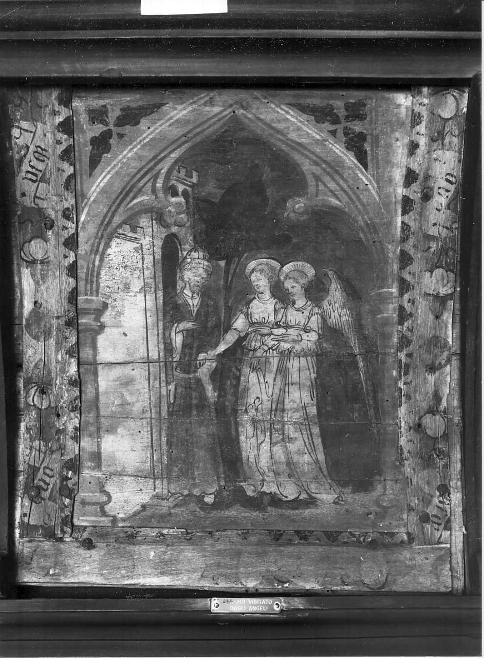 Abramo visitato dagli angeli (dipinto, elemento d'insieme) di Bembo Bonifacio (sec. XV)