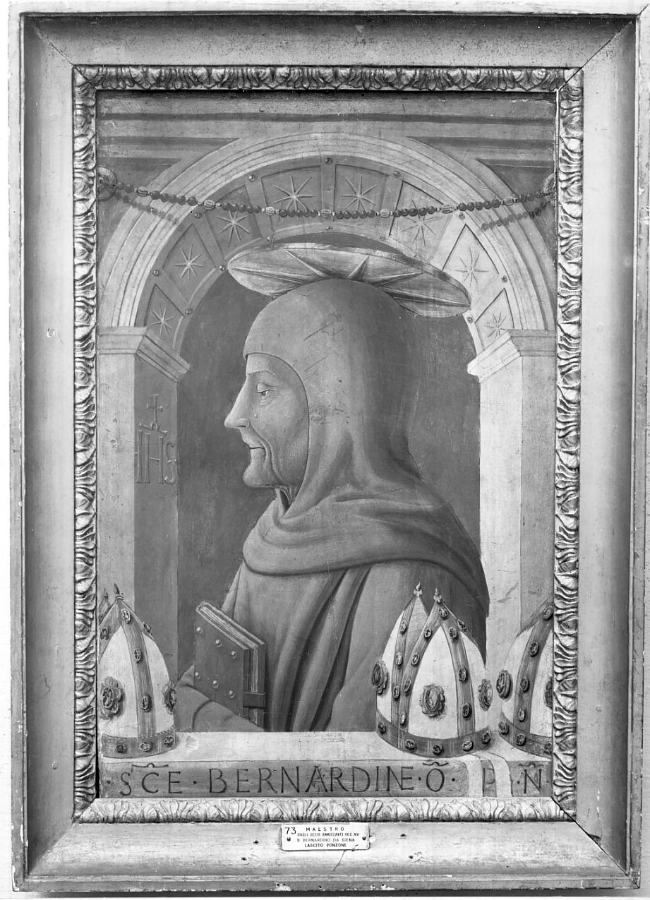 San Bernardino da Siena (dipinto, opera isolata) di Maestro dagli occhi ammiccanti (sec. XV)