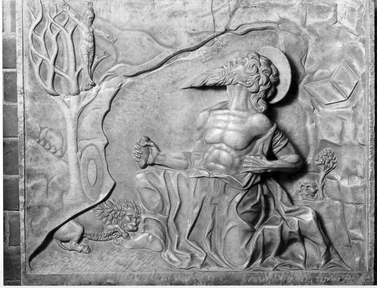 San Girolamo (rilievo, opera isolata) di Giovanni di Pietro da Rho (seconda metà sec. XV)