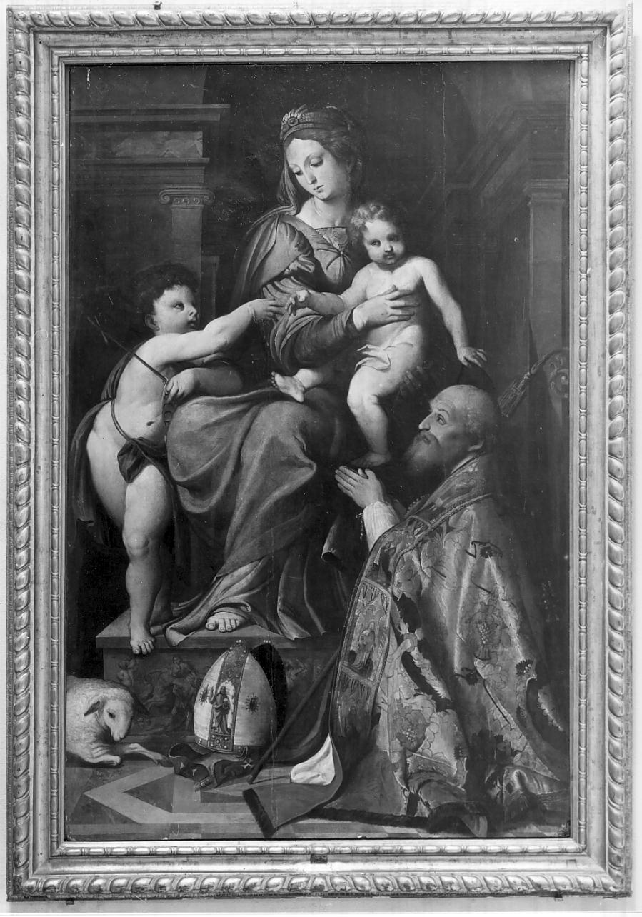 Madonna in trono con Bambino San Giovannino e San Nicolò (dipinto, opera isolata) di Bembo Gian Francesco detto Bembino (prima metà sec. XVI)