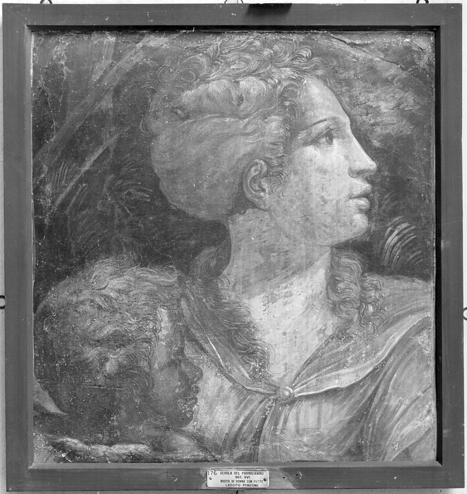 busto di donna con putto (dipinto, opera isolata) di Mazzola Francesco detto Parmigianino (scuola) (sec. XVI)