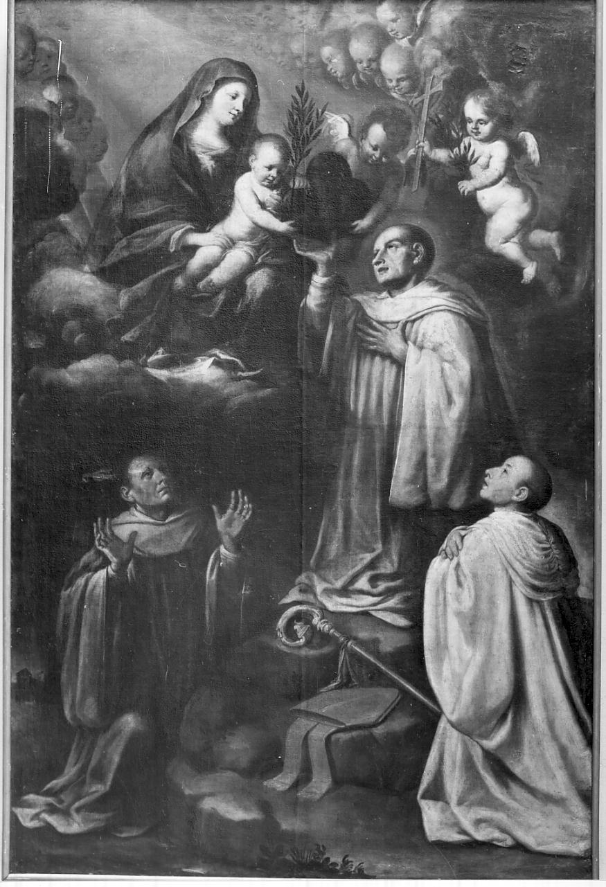 Madonna con Bambino, il beato Bernardo Tolomei e due santi monaci (dipinto, opera isolata) di Natali Giovanni Battista (seconda metà sec. XVII)