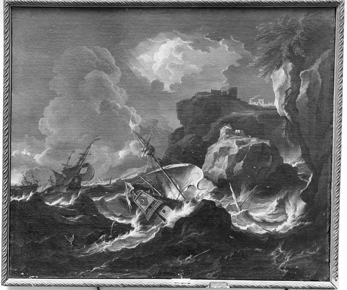 mare in burrasca (dipinto, opera isolata) di Tavella Carlo Antonio (fine sec. XVII)