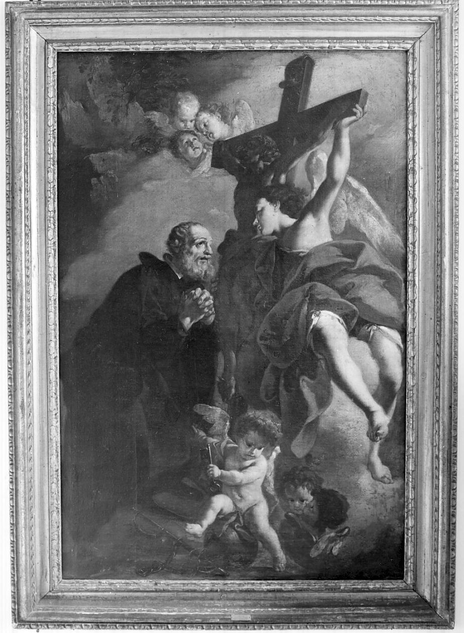 San Girolamo Emiliani inginocchiato davanti al Crocifisso (dipinto, opera isolata) di Polazzo Francesco (prima metà sec. XVIII)