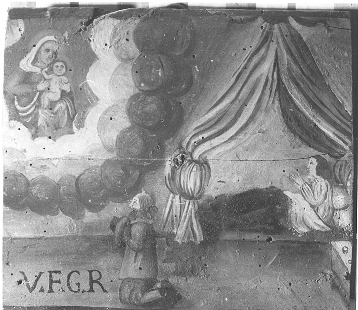 Ex voto: Ammalata ed orante (dipinto, opera isolata) - ambito bresciano (sec. XIX)