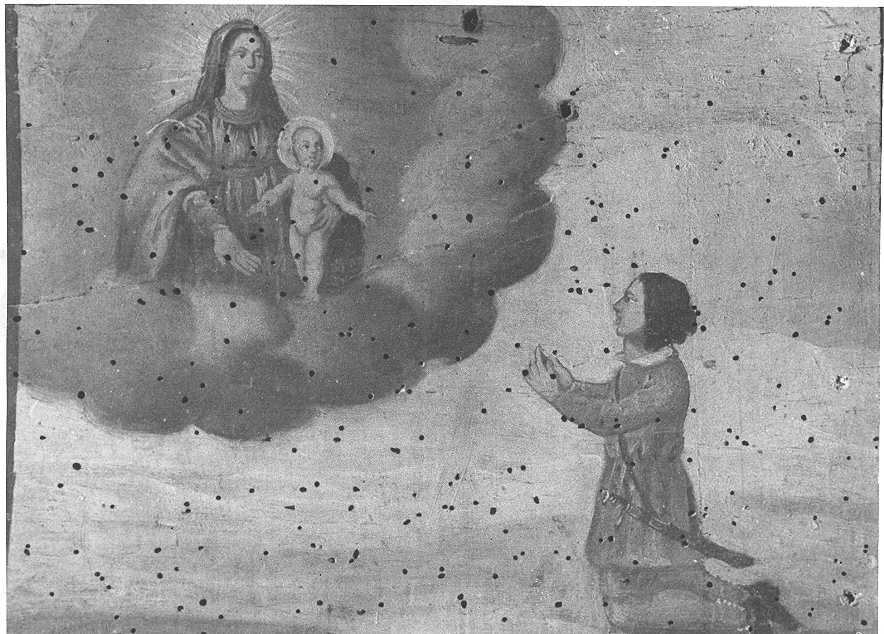 Ex voto: Cavaliere in preghiera (dipinto, opera isolata) - ambito bresciano (sec. XVIII)