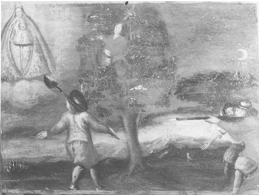 Ex voto: Aggressione (dipinto, opera isolata) - ambito italiano (sec. XVIII)