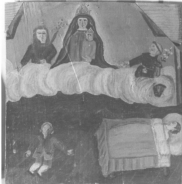 Ex voto: Malato in letto (dipinto, opera isolata) - ambito italiano (inizio sec. XIX)